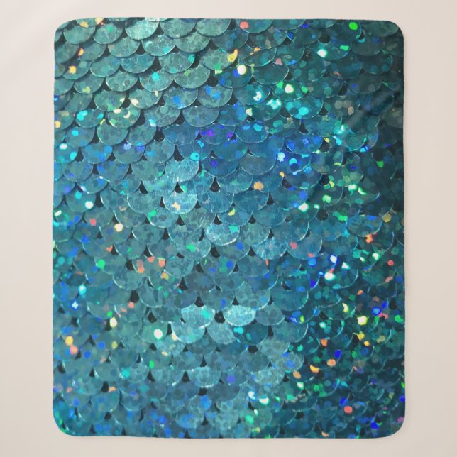 Sequins Sparkle: Macro Abstract Background Sherpa Blanket (Front)