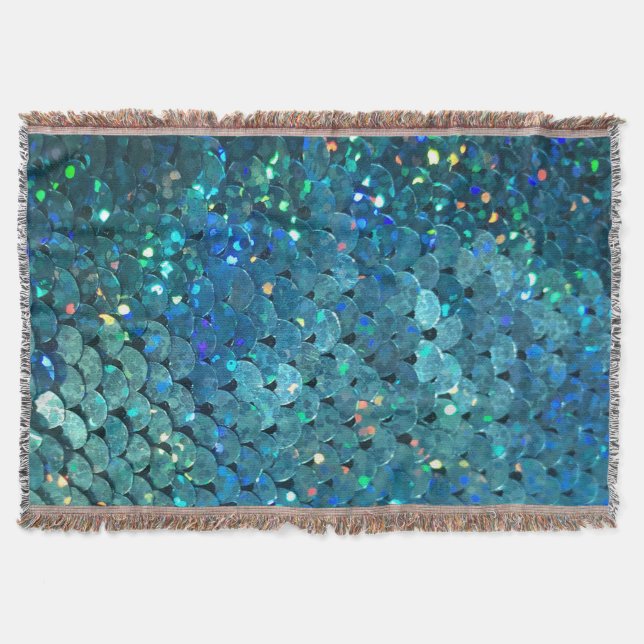 Sequins Sparkle: Macro Abstract Background Throw Blanket (Front)