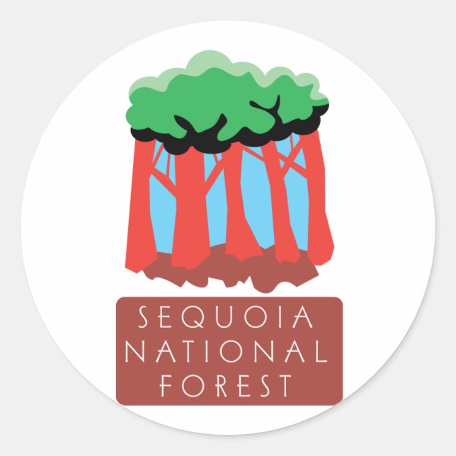 Sequoia National Forest Classic Round Sticker (Front)