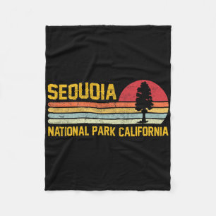 Sequoia National Park California Retro Adventure  Fleece Blanket