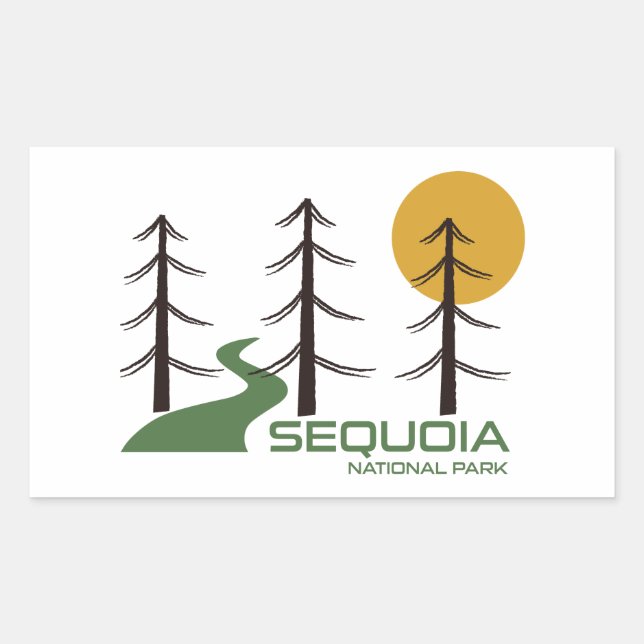 Sequoia National Park California Trail Rectangular Sticker (Front)