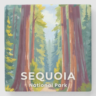 Sequoia National Park California Travel Stone Coaster