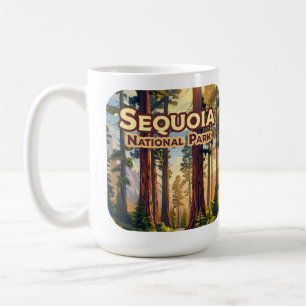 Sequoia National Park California Tree Retro  Coffee Mug