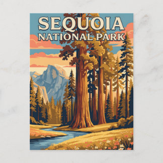 Sequoia National Park California Vintage Poster Postcard