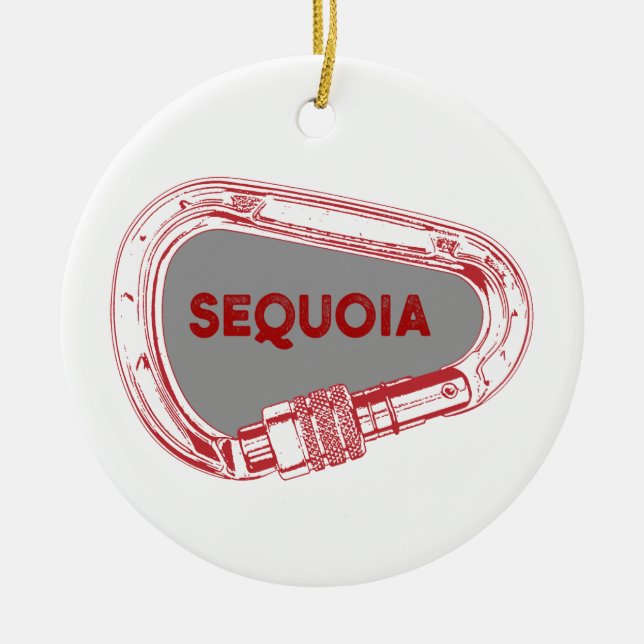 Sequoia National Park Climbing Carabiner Ceramic Ornament (Front)