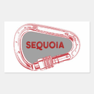 Sequoia National Park Climbing Carabiner Rectangular Sticker