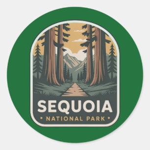 Sequoia National Park Forest Trail Badge Classic Round Sticker