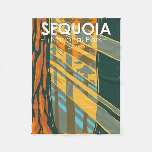 Sequoia National Park Giant Sequoia Trees Fleece Blanket (Front)