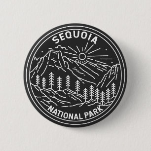 Sequoia National Park Giant Sequoia Trees Monoline 6 Cm Round Badge