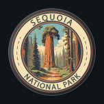 Sequoia National Park Illustration Travel Art Magnet<br><div class="desc">Sequoia vector artwork design. The park contains the highest point in the contiguous United States,  Mount Whitney,  and is south of Kings Canyon National Park.</div>
