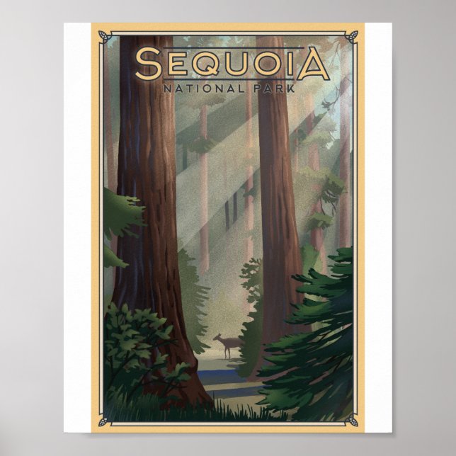 Sequoia National Park Litho Artwork Poster (Front)