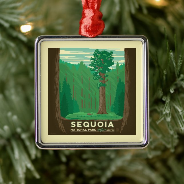 Sequoia National Park Metal Ornament (Tree)
