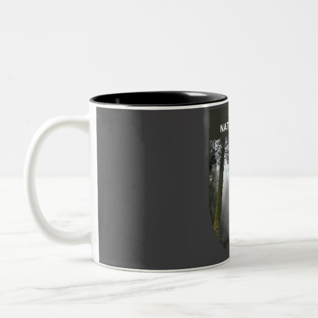 Sequoia National Park - Misty Spring  Two-Tone Coffee Mug (Left)