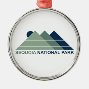 Sequoia National Park Mountain Sun Metal Ornament