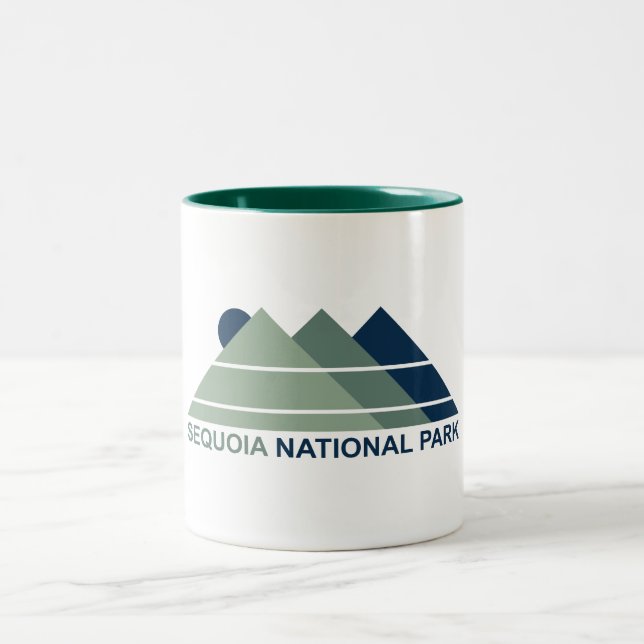 Sequoia National Park Mountain Sun Two-Tone Coffee Mug (Center)