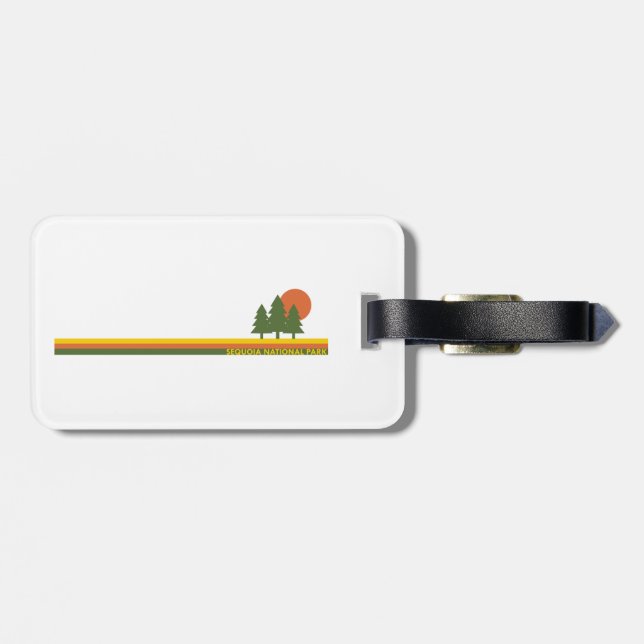 Sequoia National Park Pine Trees Sun Luggage Tag (Back Horizontal)