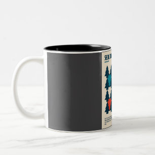 Sequoia National Park Retro Travel Art  Two-Tone Coffee Mug