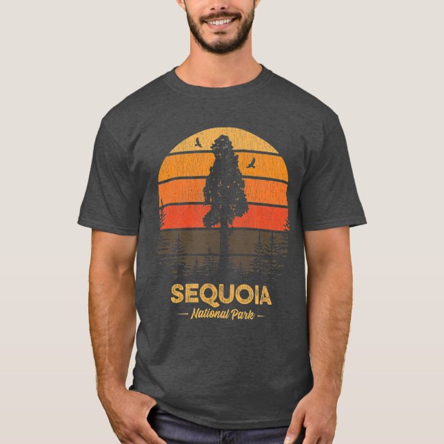 Sequoia National Park  Retro Vintage Souvenir T-Shirt (Front)
