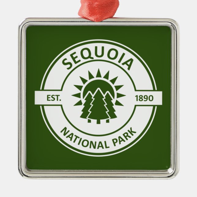 Sequoia National Park Sun Trees Metal Ornament (Front)
