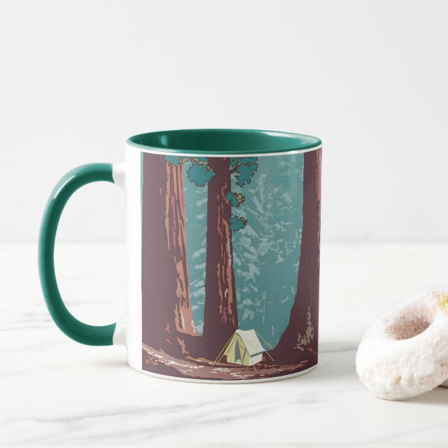 Sequoia National Park Tent Camping Mug (With Donut)