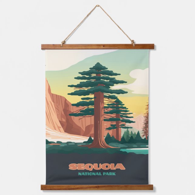 Sequoia National Park Trees Mountains  Hanging Tapestry (Front)