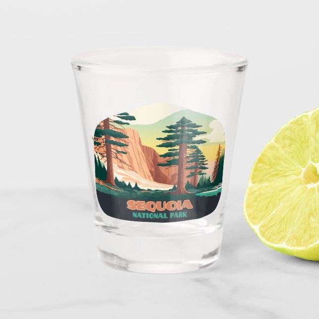 Sequoia National Park Trees Mountains Shot Glass (Front)