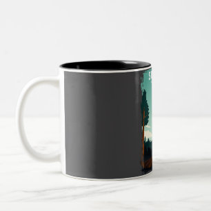 Sequoia National Park Vintage Minimal Travel Poste Two-Tone Coffee Mug