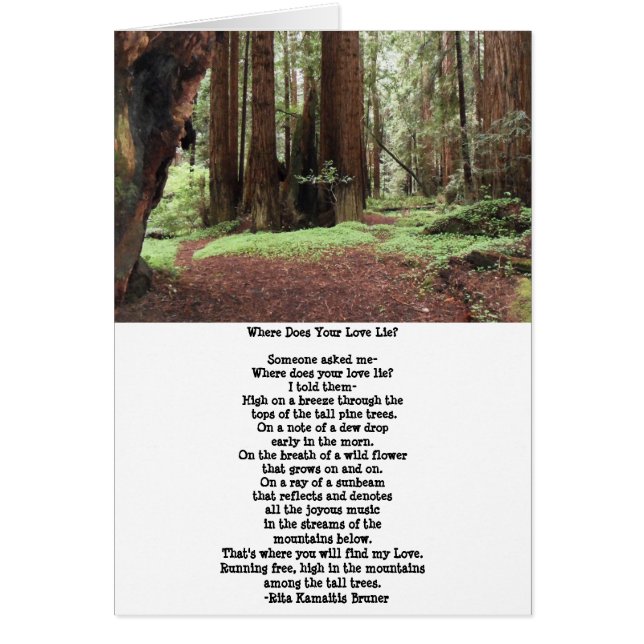 Sequoia Trees Poem Blank Card (Front)