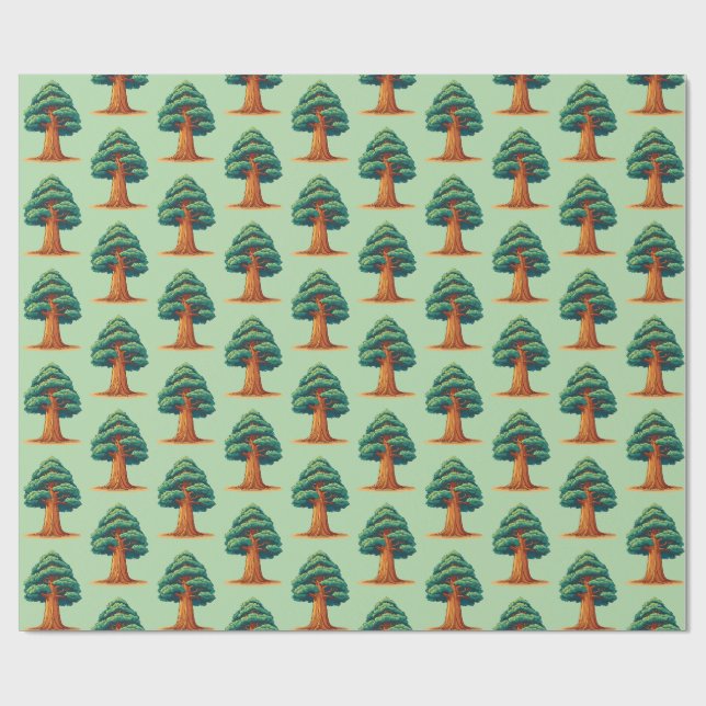 Sequoiadendron giganteum tree wrapping paper (Flat)