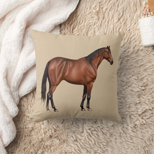 Serafina - bay horse, standing -  cushion (Blanket)