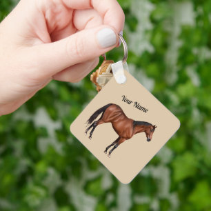 Serafina - braunes Pferd, stehend - Key Ring