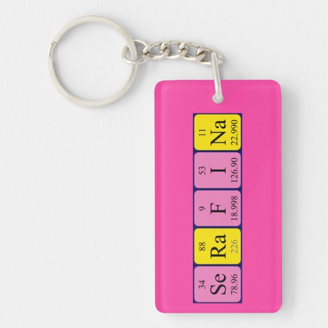 Serafina periodic table name keyring (Front)