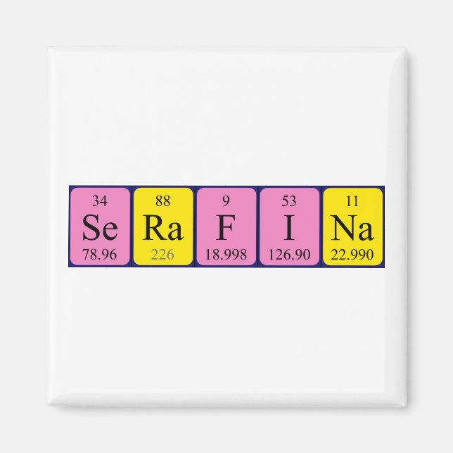 Serafina periodic table name magnet (Front)