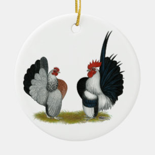 Serama Bantams Ceramic Tree Decoration