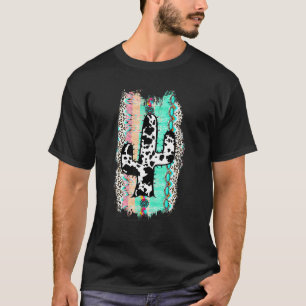 Serape Cactus Leopard Cactus Cow Print Serape T-Shirt
