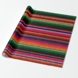 Serape Fabric Texture Colorful Mexican Blanket Wrapping Paper