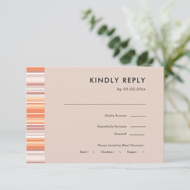 Serape  Fall Season | Wedding RSVP + Meal Choice Card (Standing Front)