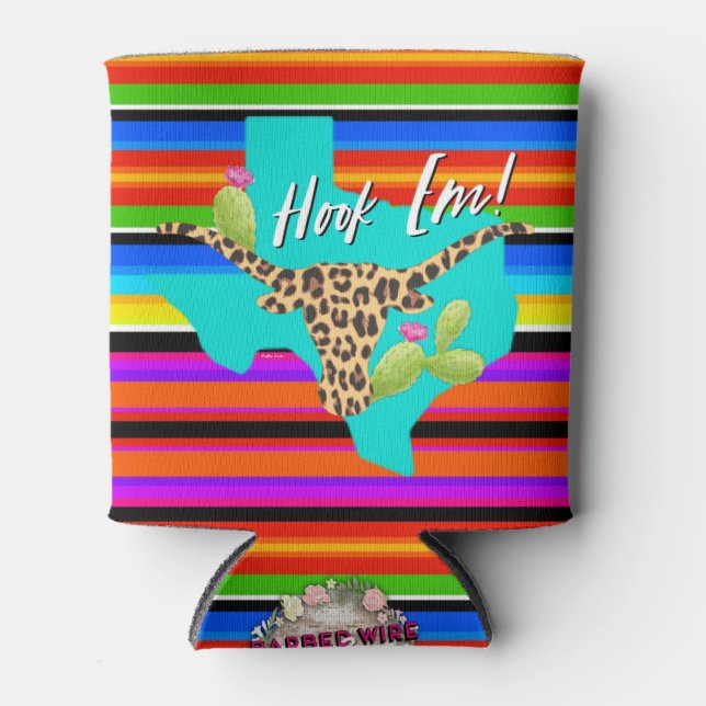 Serape Hook Em Can Cooler (Front)