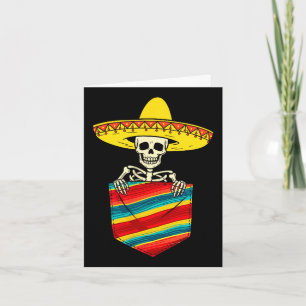 Serape skeleton mariachi pocket cinco de mayo card