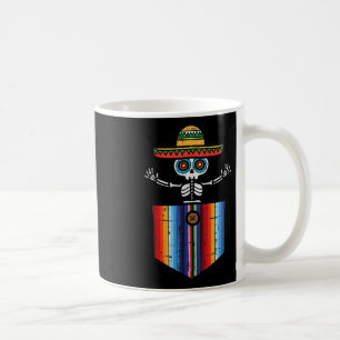 Serape Skeleton Mariachi Pocket Cinco De Mayo Mexi Coffee Mug