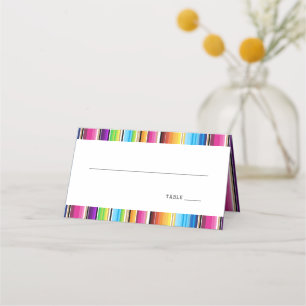 Serape Spring Stripes Wedding Place Card