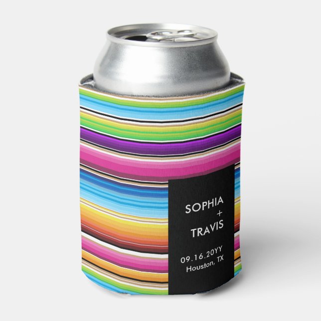 Serape Springtime Stripes | Wedding  Can Cooler (Can Front)