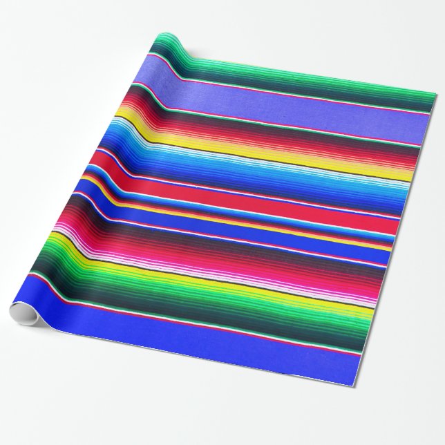 Serape stripe print Lavender Wrapping Paper (Unrolled)