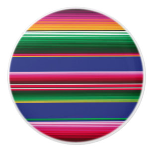 Serape Stripes Coco Mexican Bold Colours Ceramic Knob