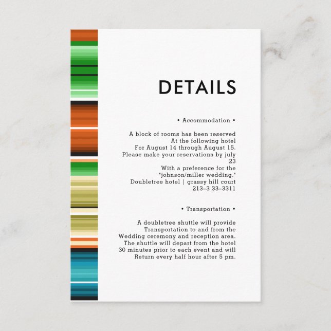Serape Summer | Details Enclosure Card (Front)