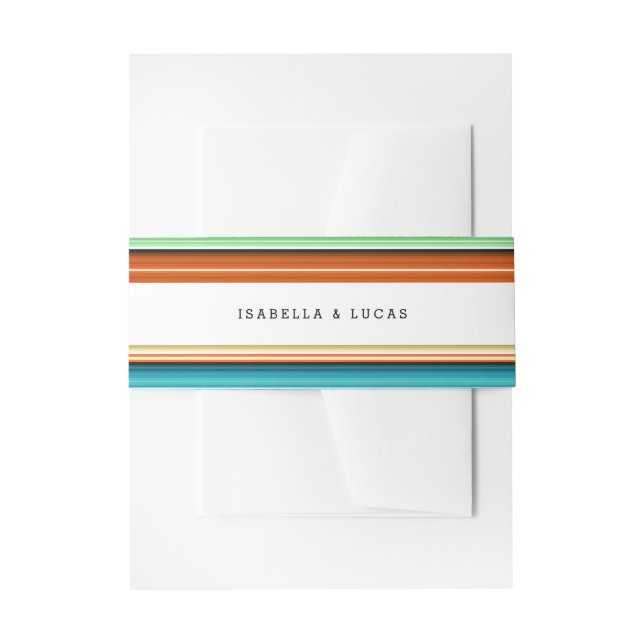 Serape Summer | Lateral Stripes Wedding Invitation Belly Band (Front Example)