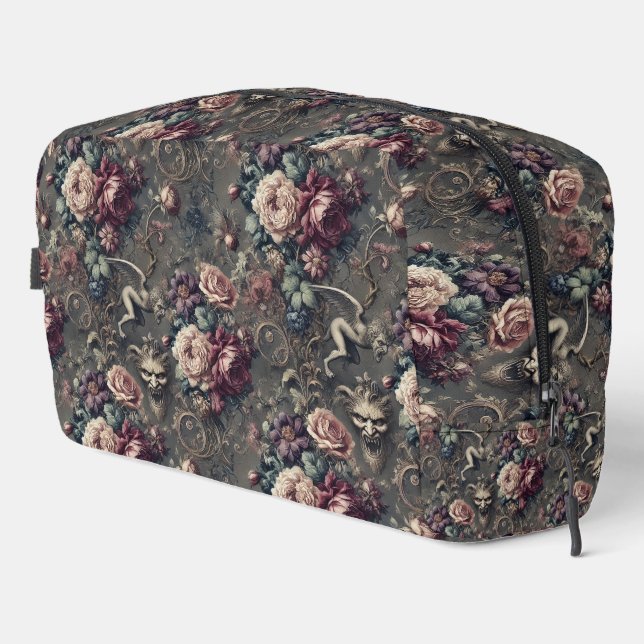 Seraph Hunting – Gothic Floral Design Dopp Kit (Right Corner)