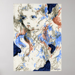 Seraph Ink Pen Drawing Poster