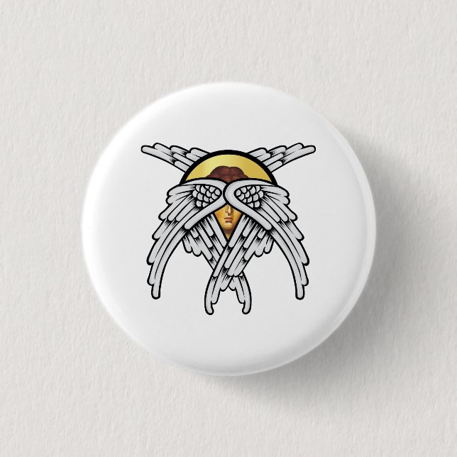 Seraphim Angel Silver 3 Cm Round Badge (Front)