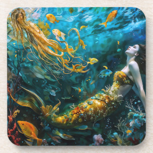 “Seraphina” – Beautiful Mystical Mermaid Coaster